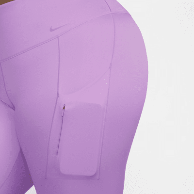 Leggings con bolsillos de 7/8 de tiro alto de sujeción firme para mujer (talla grande) Nike Go