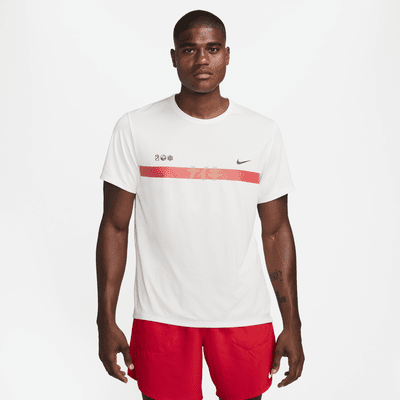 Nike white deals running top