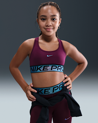 Детские  Nike Pro Swoosh Big Kids' Sports Bra with Shine Accents