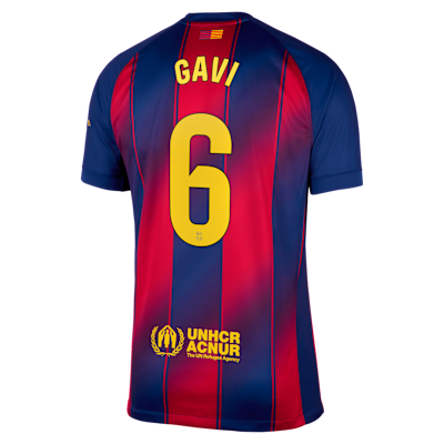 Gavi Barcelona 2025/26 Stadium Home Men's Nike Dri-FIT Soccer Jersey
