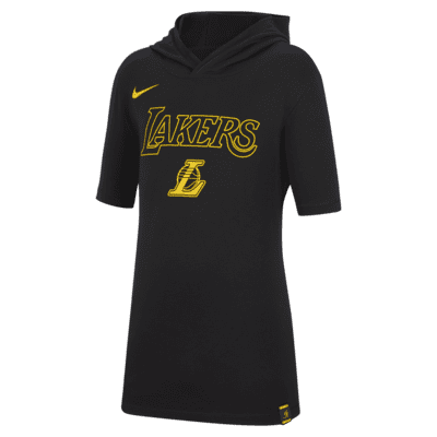 Sudadera con gorro de manga corta Nike para niños talla grande Los Angeles Lakers