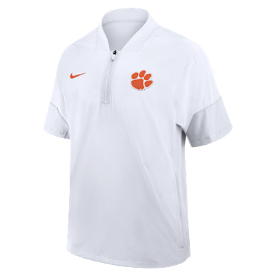 Clemson Sideline Coach Men's Nike College 1/2-Zip Short-Sleeve Hooded Jacket from Nike - $95