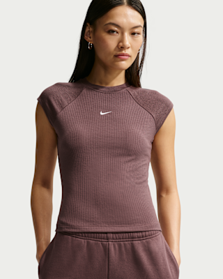 Женские тайтсы Nike Sportswear Chill Knit Tight Short-Sleeve Ribbed Top