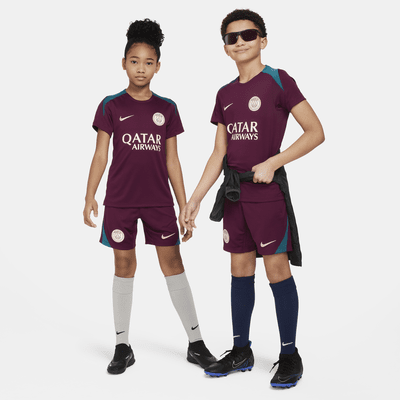 Paris Saint-Germain Strike Nike Dri-FIT knit voetbaltop met korte mouwen voor kids