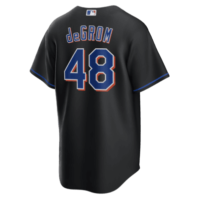 Nike MLB New York Mets (Jacob deGrom) Men's Replica Baseball Jersey - Black XL