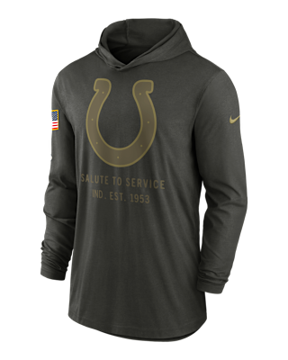 Мужские  Indianapolis Colts Salute to Service Sideline Men’s Nike Dri-FIT NFL Long-Sleeve Hooded Top