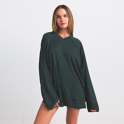 Playera oversized de manga larga con cuello en V para mujer NikeSKIMS Airy