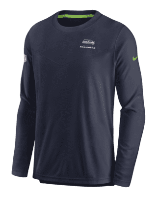 Nike Men's Dri-Fit Infograph Lockup (NFL Seattle Seahawks) Long-Sleeve T-Shirt in Grey, Size: 2XL | NS2704R78-7HU