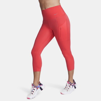 Leggings cropped de tiro alto y sujeción firme con bolsillos para mujer Nike Go