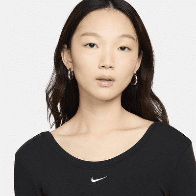 Nike Sportswear Chill Knit Women's Tight Scoop-Back Long-Sleeve Mini-Rib Top