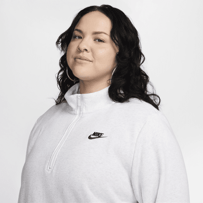 Sudadera de medio cierre para mujer Nike Sportswear Club Fleece (talla grande)