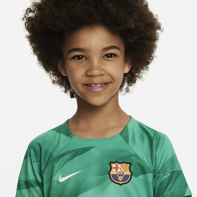 F.C. Barcelona 2023/24 Goalkeeper Younger Kids' Nike Dri-FIT 3-Piece ...