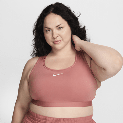 Nike Swoosh Medium Support polstret sports-BH til dame (Plus Size)