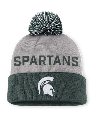 Мужские  Michigan State Primetime Peak Nike College Cuffed Pom Beanie