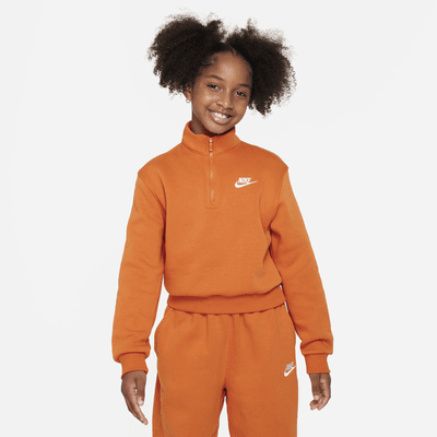 Nike Sportswear Club Fleece Big Kids' (Girls') 1/2-Zip Long-Sleeve Top