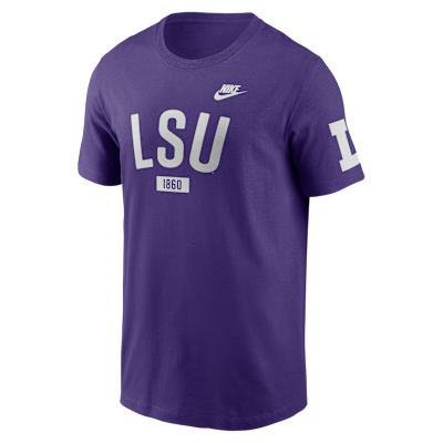 Playera universitaria Nike para hombre LSU Legacy Arch 2-Hit