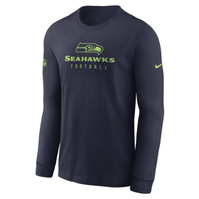 Seattle Seahawks Nike Dri-Fit Cotton Long Sleeve Raglan T-Shirt - Mens