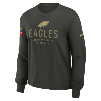 Philadelphia Eagles Salute to Service Sideline Women's Nike Dri-FIT NFL Long-Sleeve T-Shirt