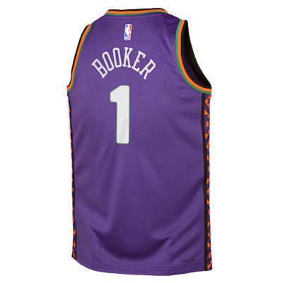 Jersey Nike Dri-FIT de la NBA Swingman para niños talla grande Devin Booker Phoenix Suns 2024/25 City Edition