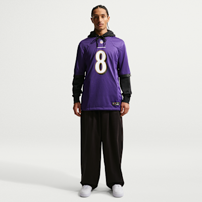 Jersey de juego Nike para hombre Lamar Jackson Baltimore Ravens