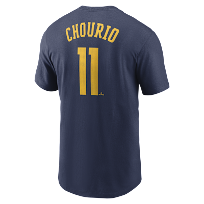 Playera Nike de la MLB para hombre Jackson Chourio Milwaukee Brewers Fuse