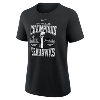 Seattle Seahawks Super Bowl LX Champions Trophy Collection Women's Nike NFL T-Shirt