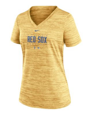 MLB Boston Red Sox Women's Short Sleeve V-Neck Fashion T-Shirt - S