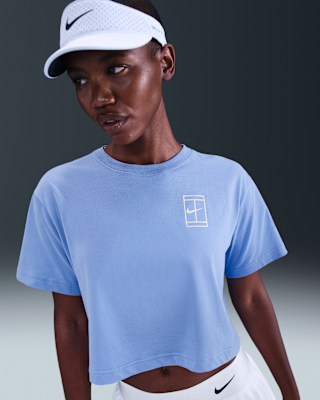 Женская футболка Nike Slam Dri-FIT Short-Sleeve Cropped Tennis для тенниса