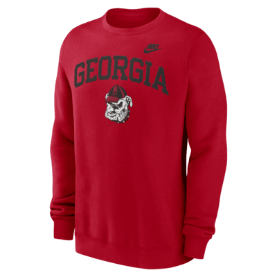 Sudadera de cuello redondo sin cierre universitaria Nike para hombre Georgia Bulldogs Legacy Classic Arch Over Logo