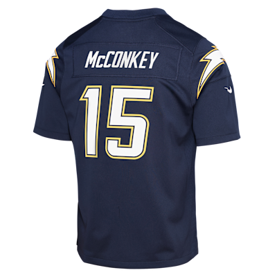Jersey Nike de la NFL Game para niños talla grande Ladd McConkey, Los Angeles Chargers
