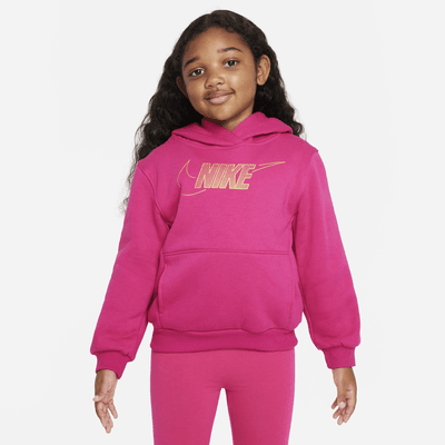 Sudadera con gorro para niños talla pequeña Nike Sportswear Club Fleece Holiday Shine Hoodie