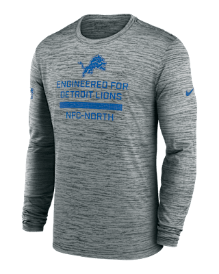 Мужская футболка Detroit Lions Sideline Team Issue Velocity Nike Dri-FIT NFL Long-Sleeve