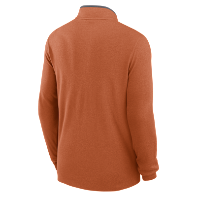 Playera de manga larga universitaria Nike Dri-FIT de medio cierre para hombre Texas Victory