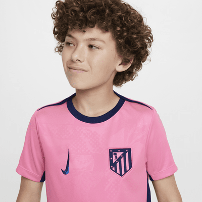 Camisola de futebol do equipamento de aquecimento Nike Dri-FIT do terceiro equipamento Academy Pro Club Atlético de Madrid Júnior