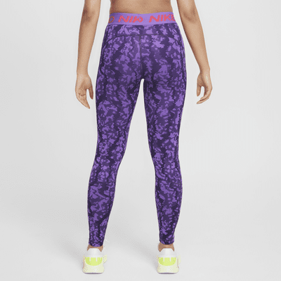 Nike Pro Girls' Dri-FIT Mid-Rise Leggings