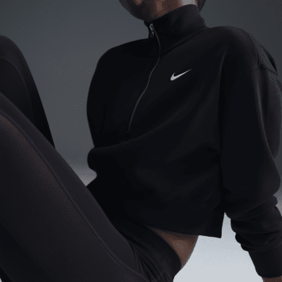 Nike Sportswear Phoenix Fleece cropped sweatshirt met halflange rits voor dames