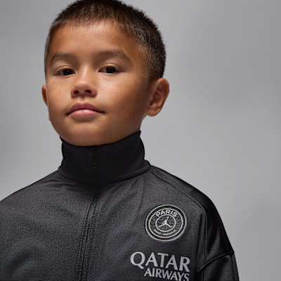 4e tenue de survêtement de foot en maille Jordan Dri-FIT Paris Saint-Germain Strike pour enfant