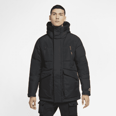 nike down parka jacket in black