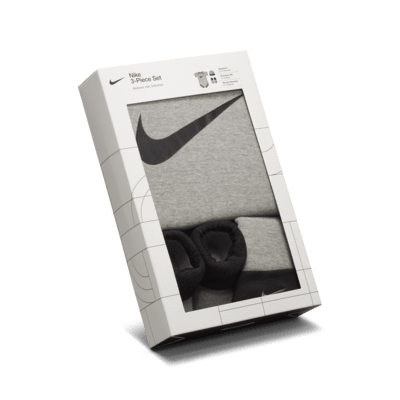 Nike Baby (6-12M) Bodysuit, Hat and Booties Box Set