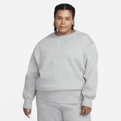 Nike Sportswear Phoenix Fleece ekstra stor sweatshirt med rund hals til dame (Plus Size)