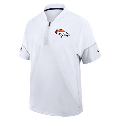 Denver Broncos Sideline Coach Men's Nike NFL 1/2-Zip Short-Sleeve Hooded Jacket from Nike - $105