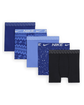 Подростковые  Nike Dri-FIT Big Kids' Holiday Poly Boxer Briefs (5-Pack)