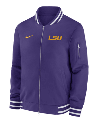 Мужская куртка LSU Tigers Sideline Nike College Full-Zip Bomber