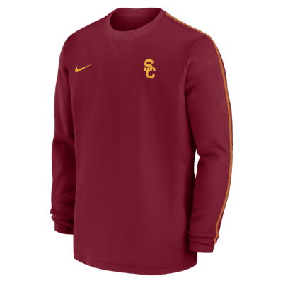 Playera de manga larga universitaria Nike para hombre USC Trojans Sideline Coach