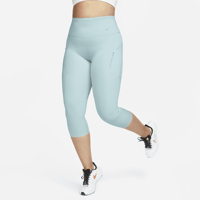 Leggings cropped de tiro alto y sujeción firme con bolsillos para mujer Nike Go