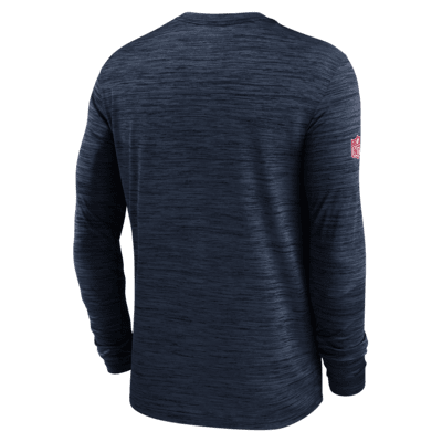 New England Patriots Sideline Velocity Men's Nike Dri-FIT NFL Long-Sleeve T-Shirt