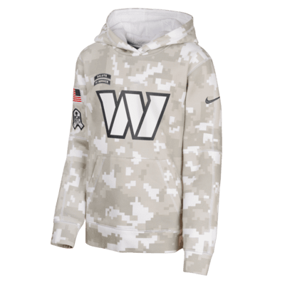 Sudadera con gorro sin cierre Nike de la NFL para niños talla grande Washington Commanders Salute to Service Primary Edge Club