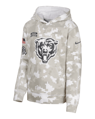 Подростковое худи Chicago Bears Salute to Service Primary Edge Club Big Kids' Nike NFL Pullover Hoodie