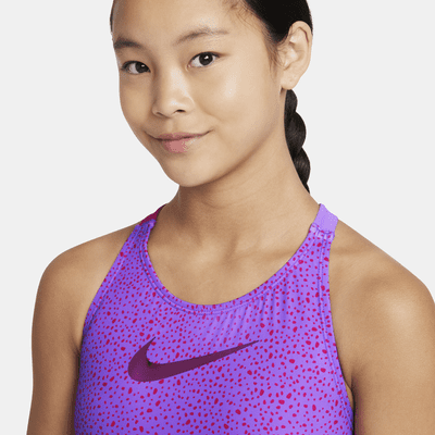 Monokini de espalda cruzada para niñas talla grande Nike Water Dots