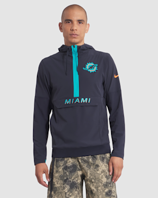 Мужская куртка Miami Dolphins Rivalries Collection Sideline Anorak Nike NFL 1/2-Zip Hooded